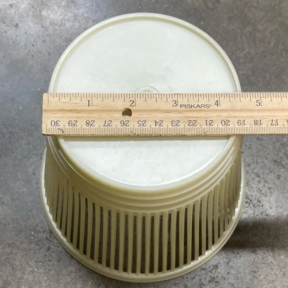Vintage Mid Century Slatted Plastic Waste Basket Decor Trash Can Bin